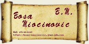 Bosa Miočinović vizit kartica